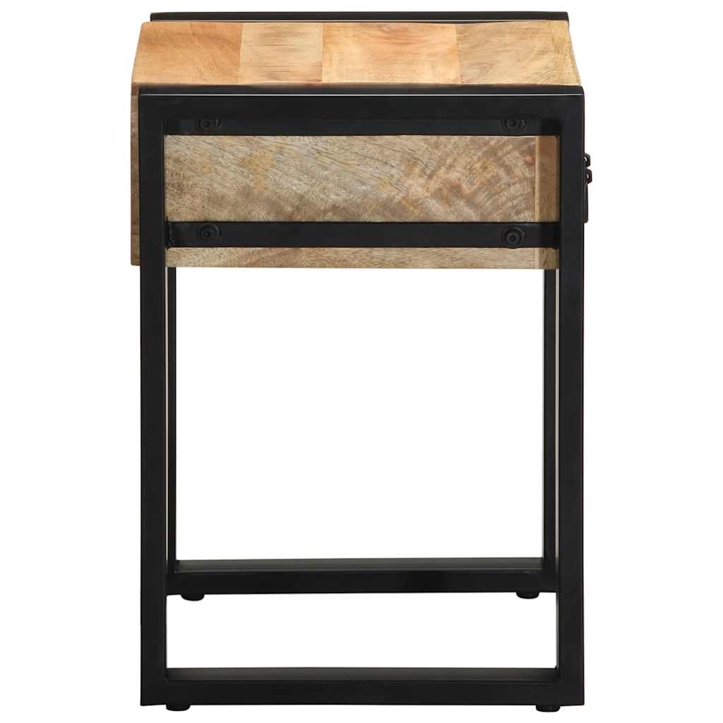 Bijzettafel 35x35x50 cm massief ruw mangohout is nu te koop bij PeponiXL, paradijselijk wonen!