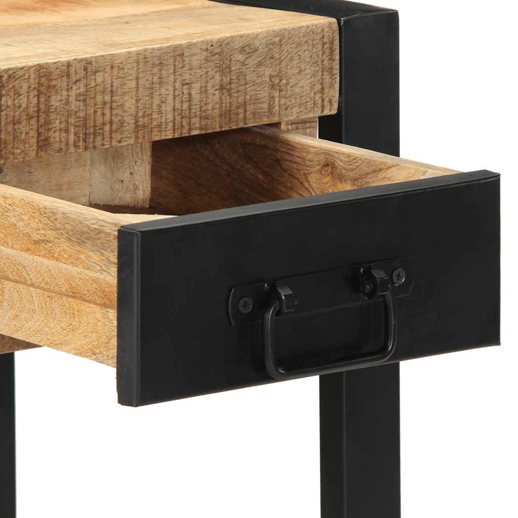 Bijzettafel 35x35x50 cm massief ruw mangohout is nu te koop bij PeponiXL, paradijselijk wonen!