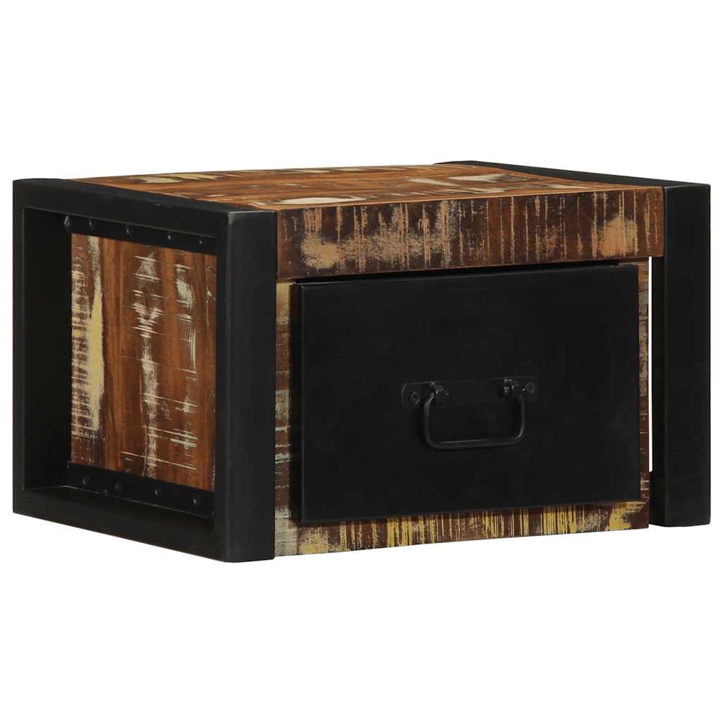 Nachtkastjes 2st 40x35x25cm massief gerecycled hout meerkleurig is nu te koop bij PeponiXL, paradijselijk wonen!