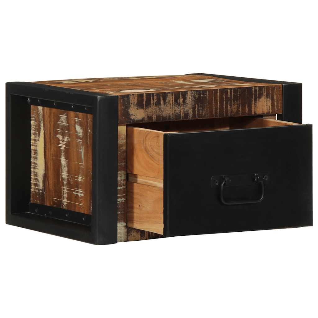 Nachtkastjes 2st 40x35x25cm massief gerecycled hout meerkleurig is nu te koop bij PeponiXL, paradijselijk wonen!