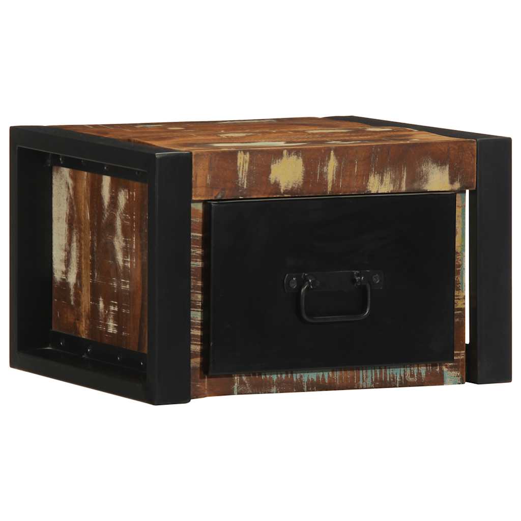 Nachtkastjes 2st 40x35x25cm massief gerecycled hout meerkleurig is nu te koop bij PeponiXL, paradijselijk wonen!