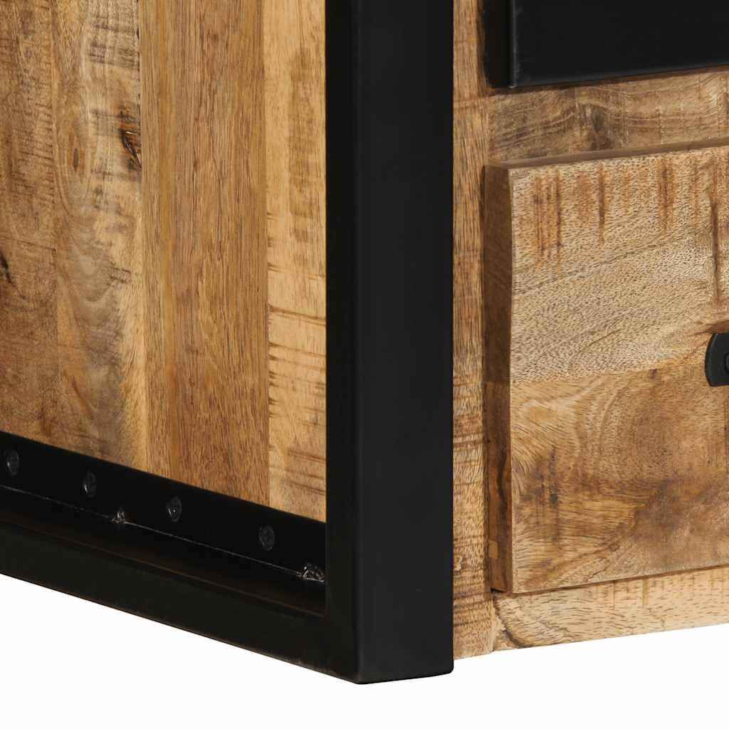 Nachtkastje 40x35x40 cm massief ruw mangohout is nu te koop bij PeponiXL, paradijselijk wonen!