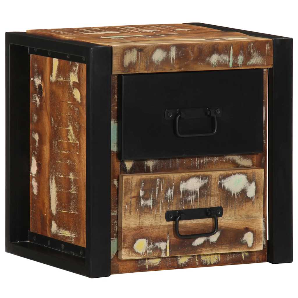 Nachtkastjes 2st 40x35x40cm massief gerecycled hout meerkleurig is nu te koop bij PeponiXL, paradijselijk wonen!