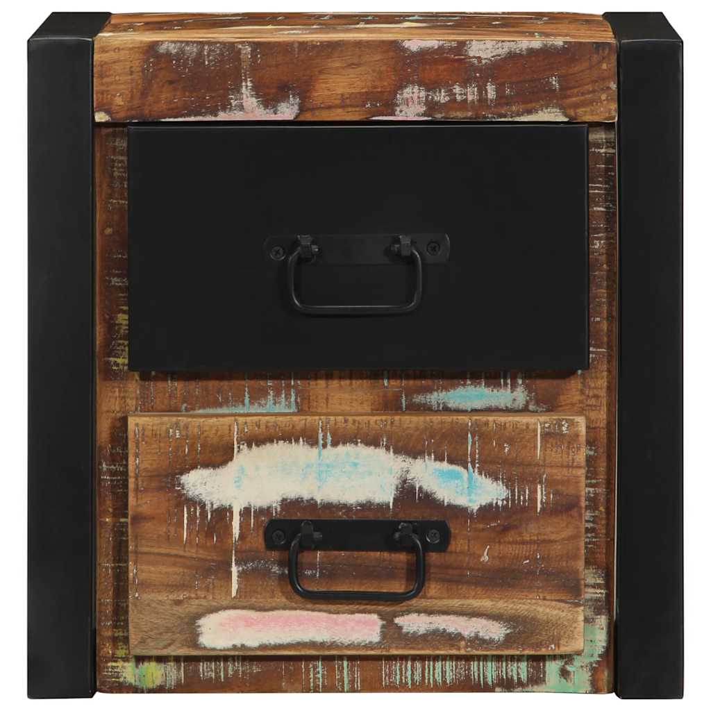 Nachtkastjes 2st 40x35x40cm massief gerecycled hout meerkleurig is nu te koop bij PeponiXL, paradijselijk wonen!