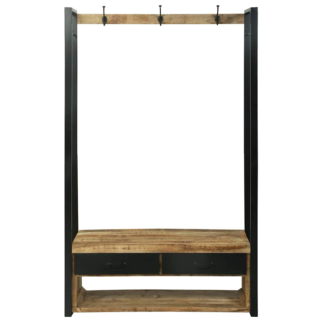Kledingrek met lade Bruin 110 x 40 x 179 cm Massief mangohout is nu te koop bij PeponiXL, paradijselijk wonen!