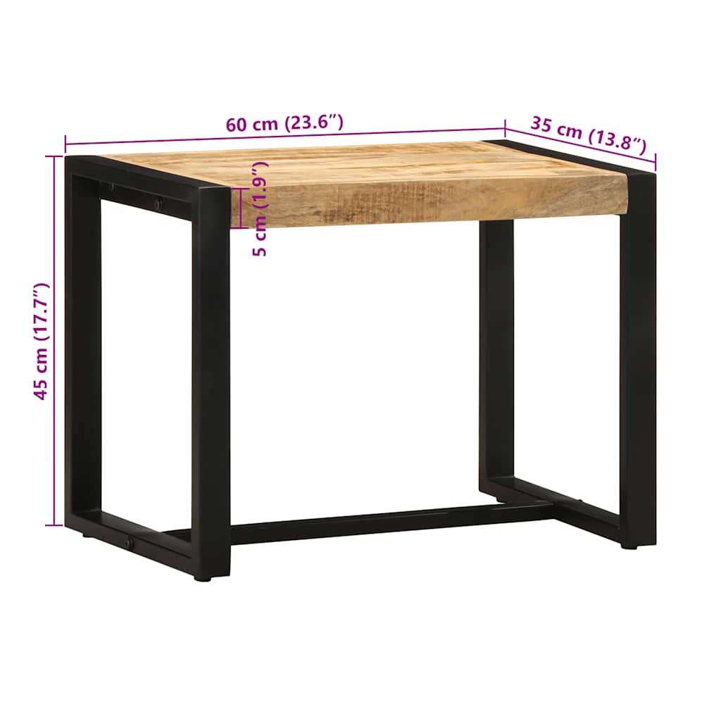 Bank 60x35x45 cm massief ruw hout mango is nu te koop bij PeponiXL, paradijselijk wonen!