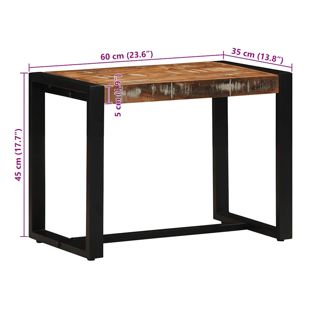 Bank Multicolor 60x35x45 cm Massief Hout Hergebruikt is nu te koop bij PeponiXL, paradijselijk wonen!