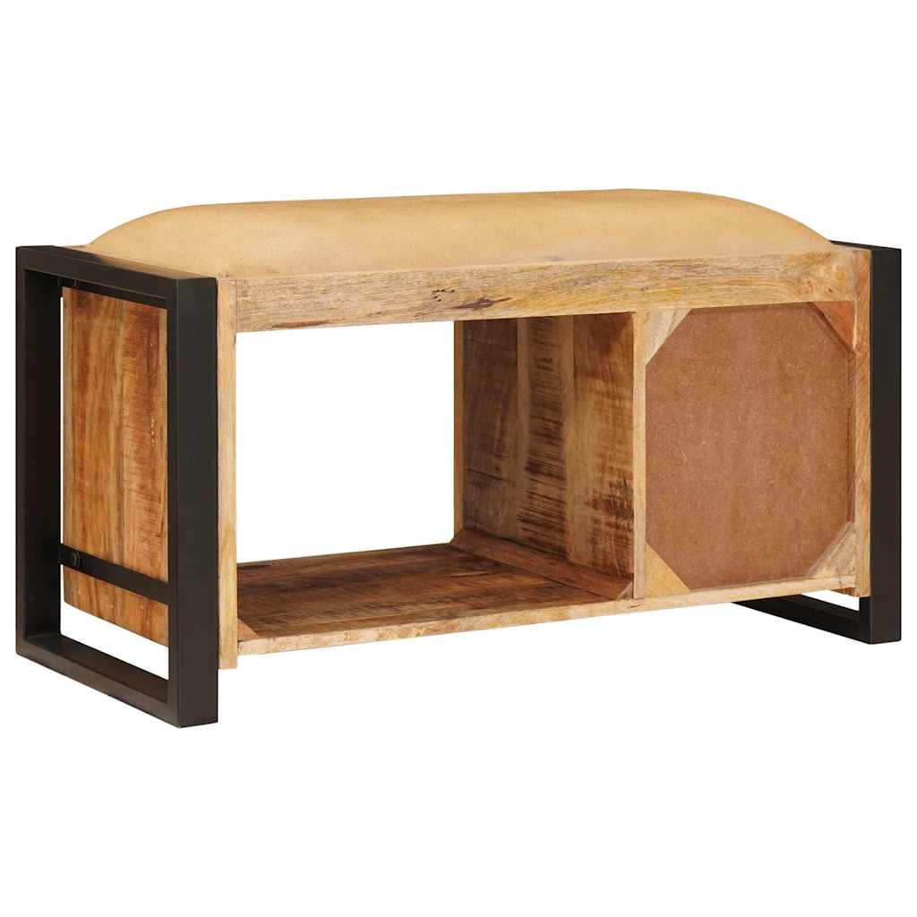 Opslagbank met lade Bruin 80 x 35 x 40 cm Massief mangohout is nu te koop bij PeponiXL, paradijselijk wonen!