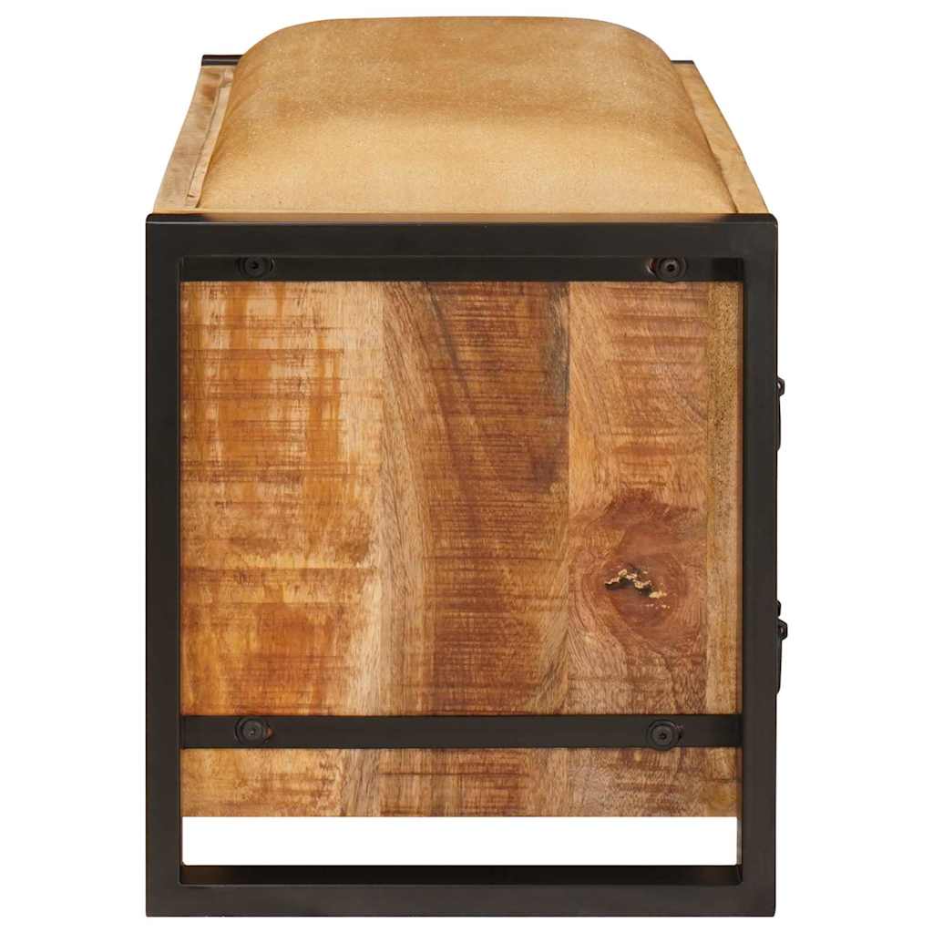 Opslagbank met lade Bruin 80 x 35 x 40 cm Massief mangohout is nu te koop bij PeponiXL, paradijselijk wonen!
