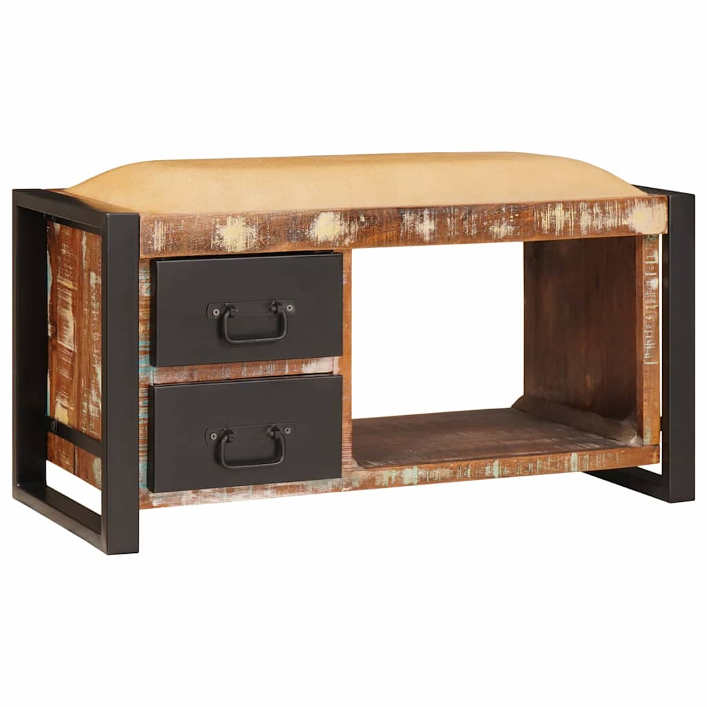 Opslagbank Multikleur 80 x 35 x 40 cm Massief gerecycled hout is nu te koop bij PeponiXL, paradijselijk wonen!