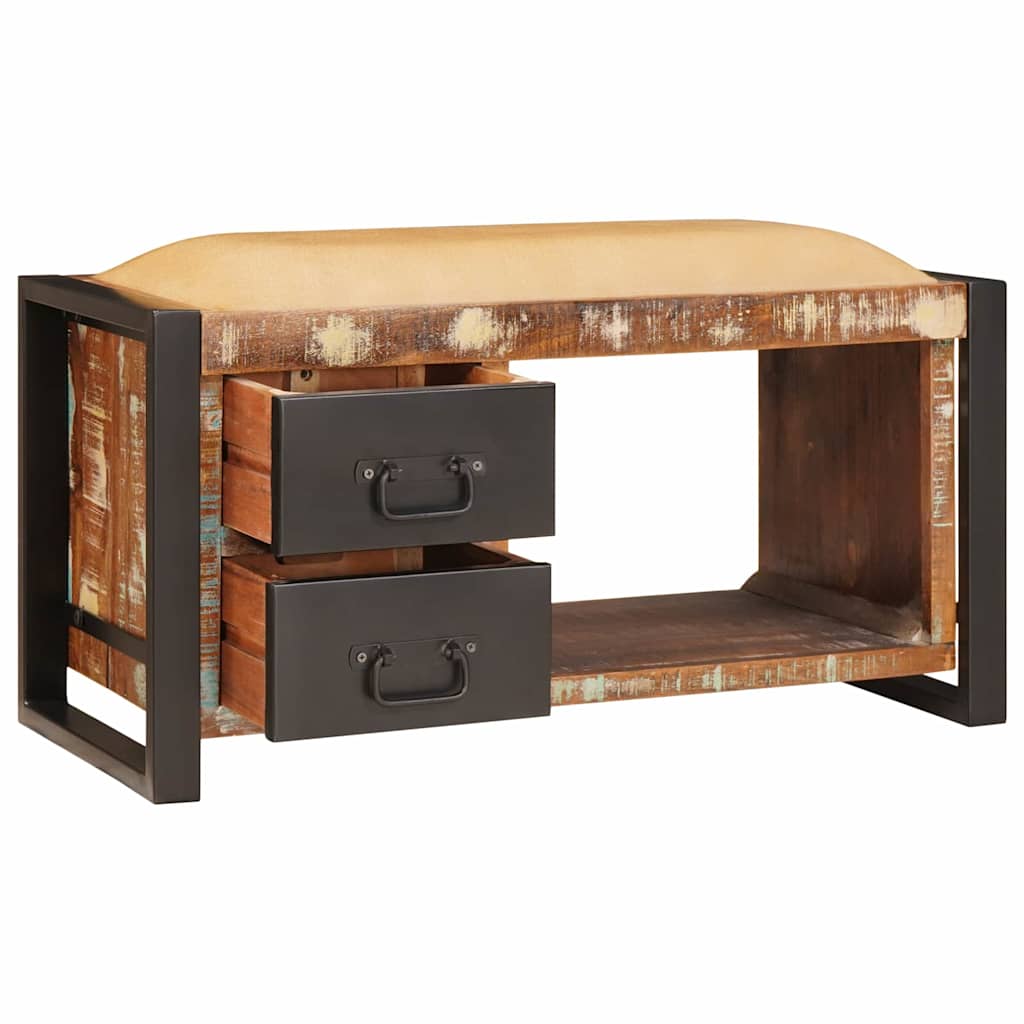 Opslagbank Multikleur 80 x 35 x 40 cm Massief gerecycled hout is nu te koop bij PeponiXL, paradijselijk wonen!