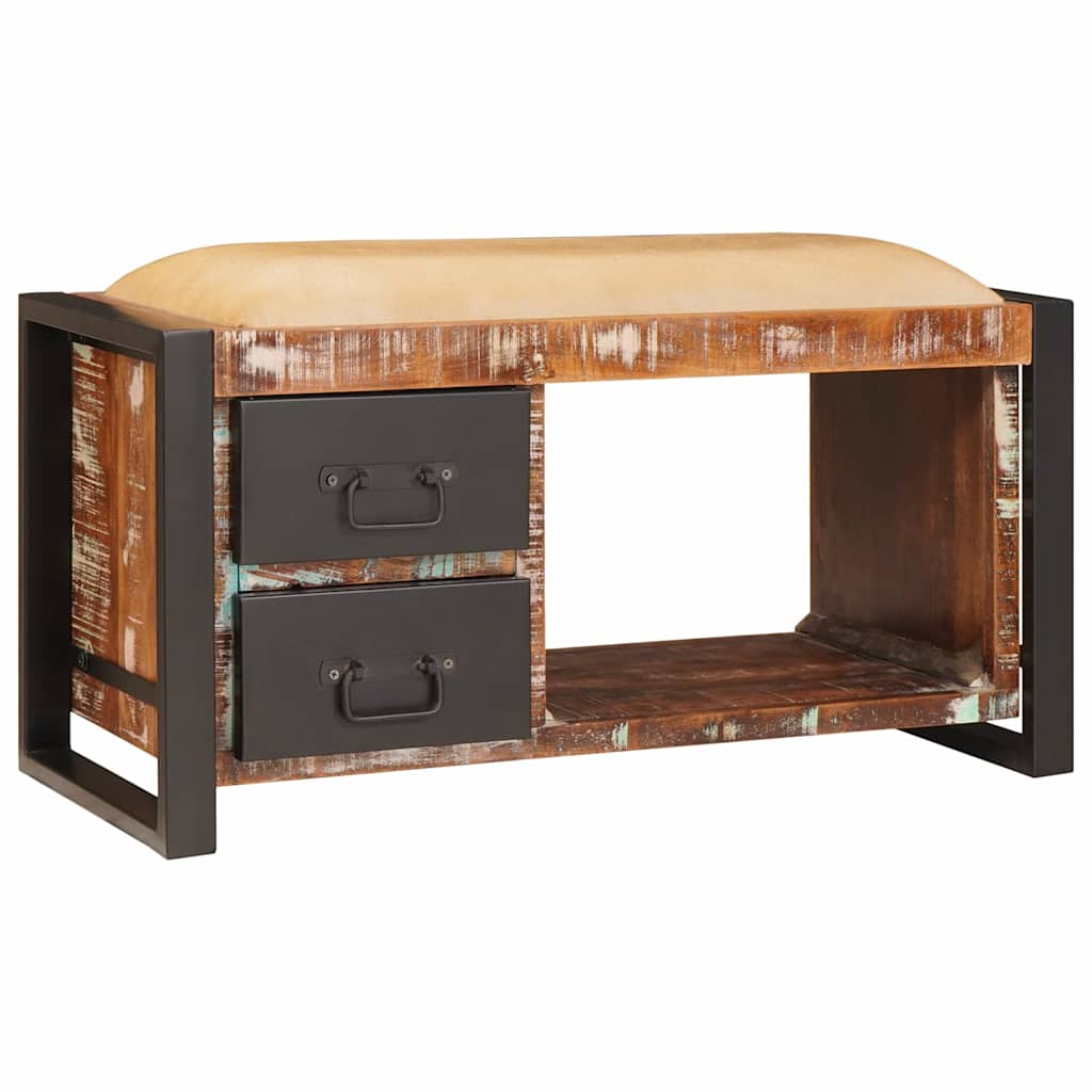 Opslagbank Multikleur 80 x 35 x 40 cm Massief gerecycled hout is nu te koop bij PeponiXL, paradijselijk wonen!
