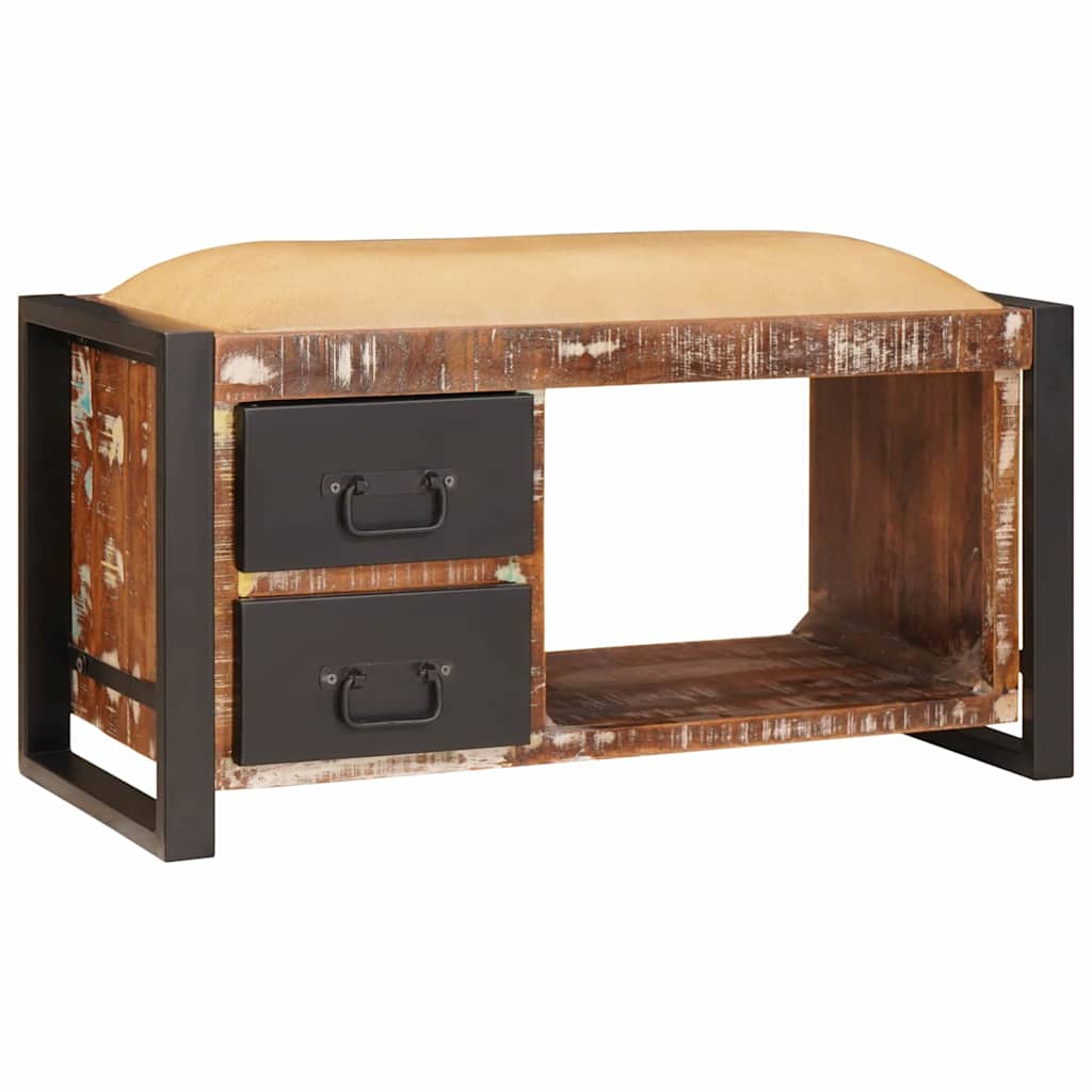 Opslagbank Multikleur 80 x 35 x 40 cm Massief gerecycled hout is nu te koop bij PeponiXL, paradijselijk wonen!