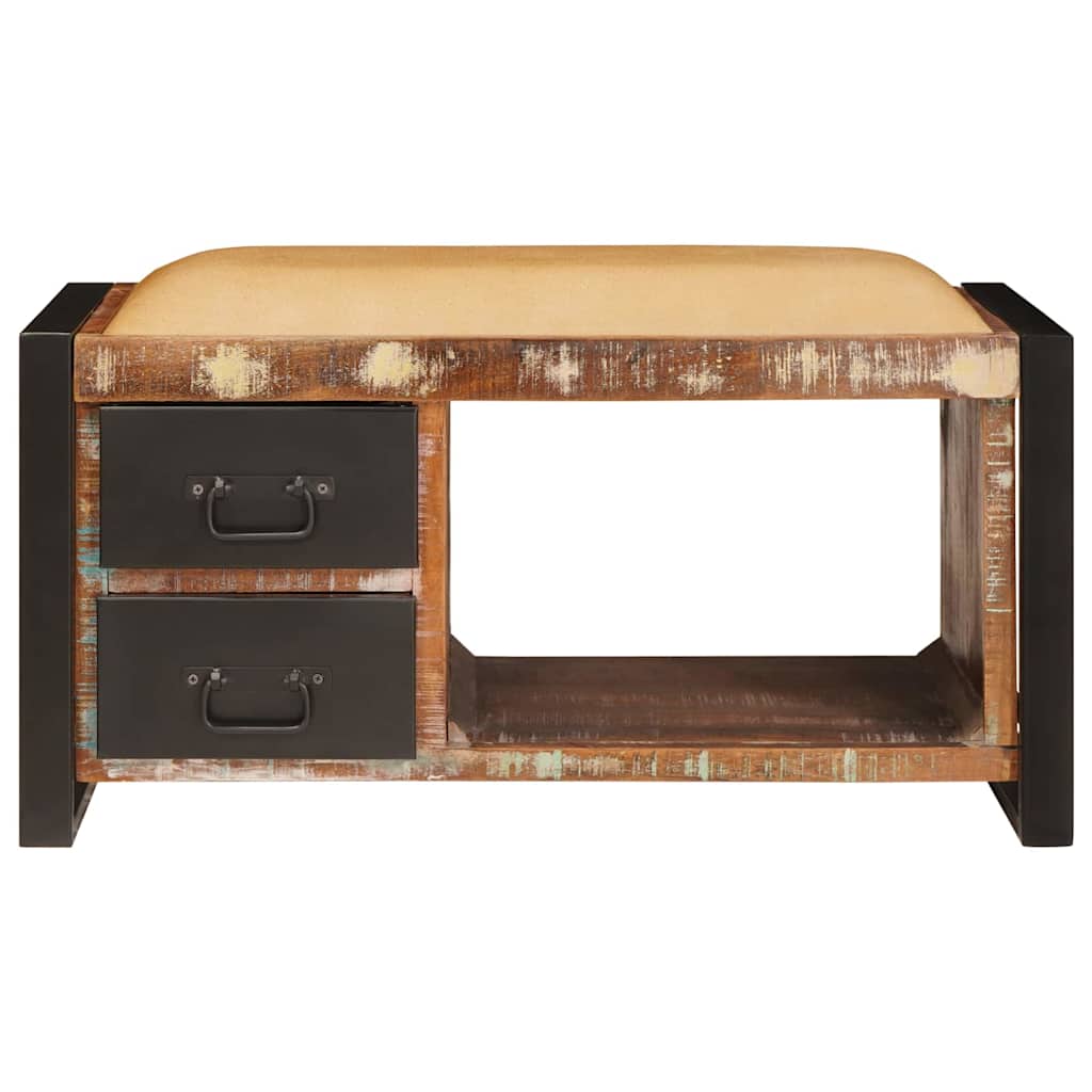 Opslagbank Multikleur 80 x 35 x 40 cm Massief gerecycled hout is nu te koop bij PeponiXL, paradijselijk wonen!