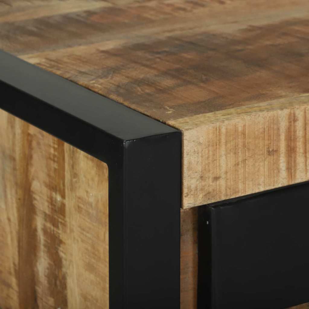 Bijzettafel met lade Bruin 40 x 40 x 80 cm Massief Mango Hout is nu te koop bij PeponiXL, paradijselijk wonen!