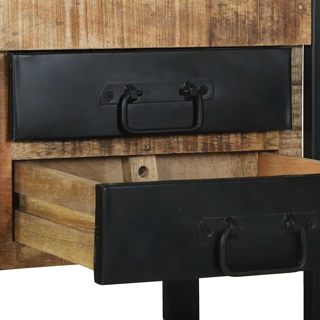 Bijzettafel met lade Bruin 40 x 40 x 80 cm Massief Mango Hout is nu te koop bij PeponiXL, paradijselijk wonen!