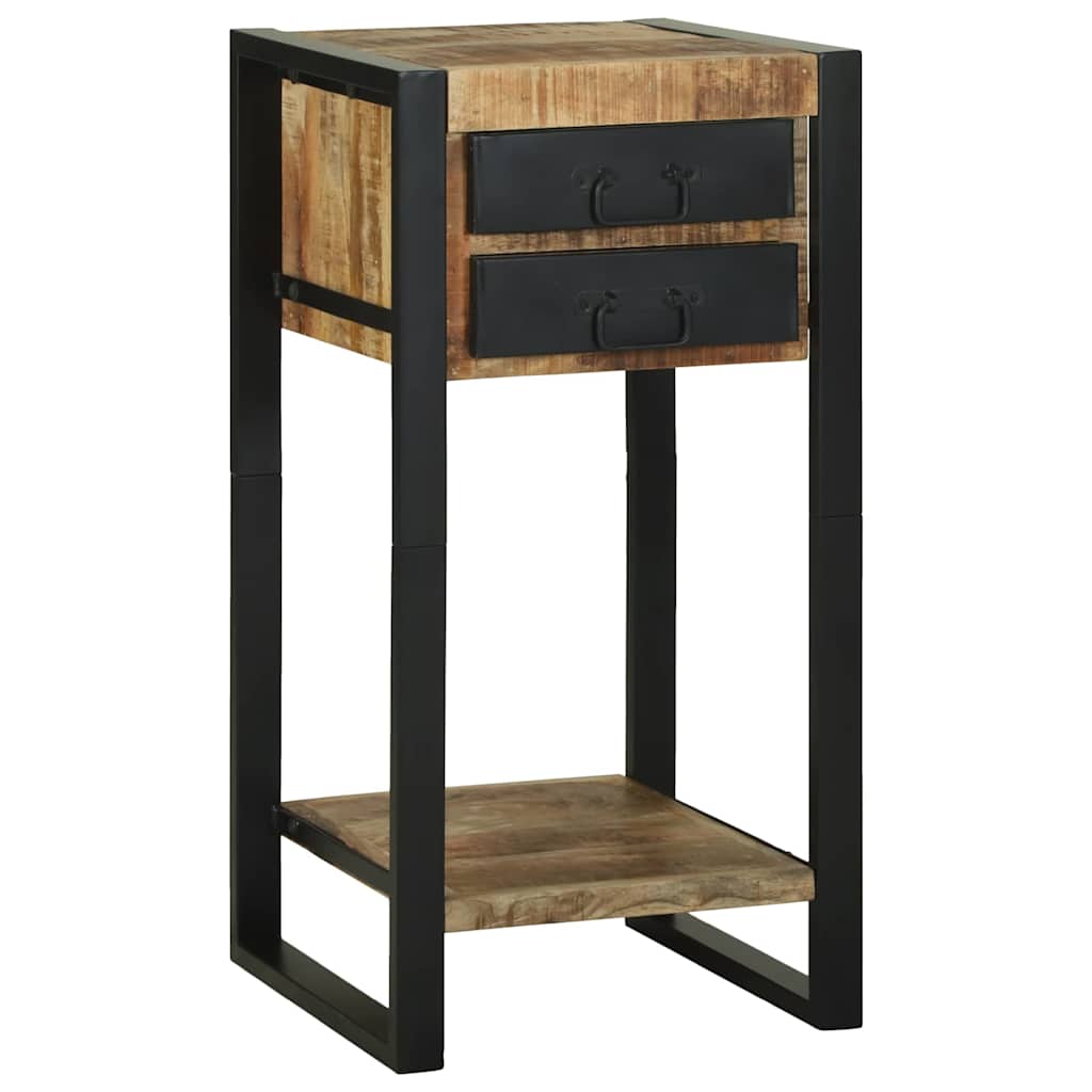 Bijzettafel met lade Bruin 40 x 40 x 80 cm Massief Mango Hout is nu te koop bij PeponiXL, paradijselijk wonen!
