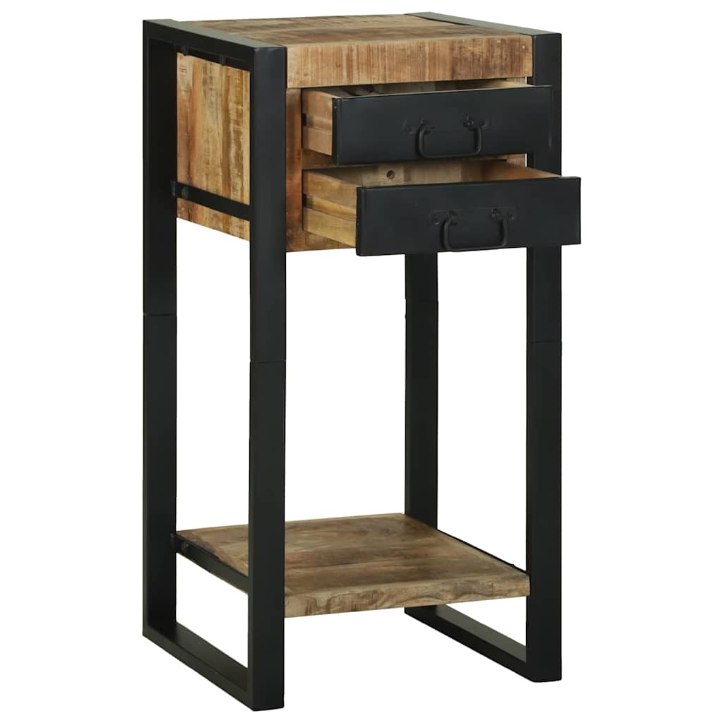 Bijzettafel met lade Bruin 40 x 40 x 80 cm Massief Mango Hout is nu te koop bij PeponiXL, paradijselijk wonen!