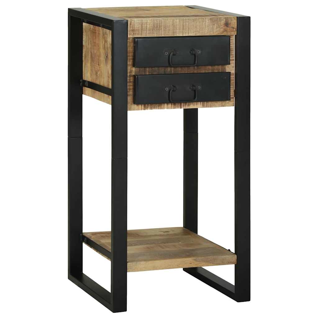Bijzettafel met lade Bruin 40 x 40 x 80 cm Massief Mango Hout is nu te koop bij PeponiXL, paradijselijk wonen!