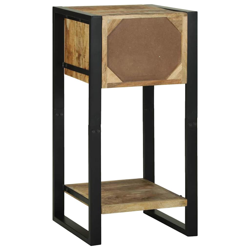 Bijzettafel met lade Bruin 40 x 40 x 80 cm Massief Mango Hout is nu te koop bij PeponiXL, paradijselijk wonen!
