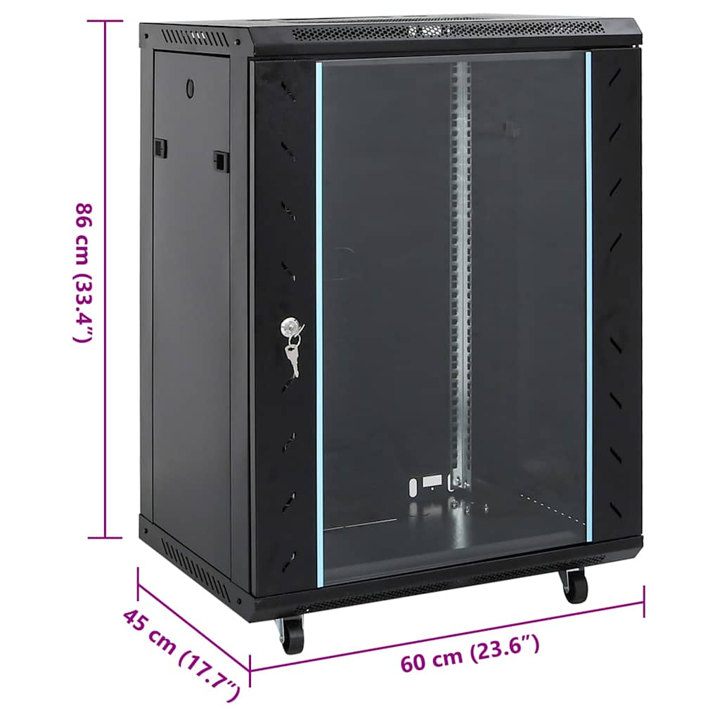 Netwerkkast 15U 19" IP20 60x45x86 cm zwart is nu te koop bij PeponiXL, paradijselijk wonen!