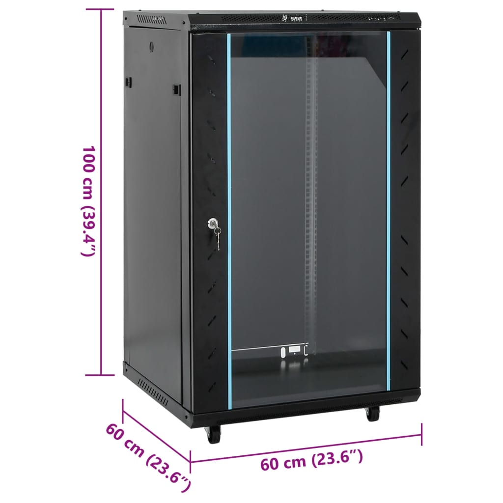 Netwerkkast 18U 19" IP20 60x60x100 cm zwart is nu te koop bij PeponiXL, paradijselijk wonen!