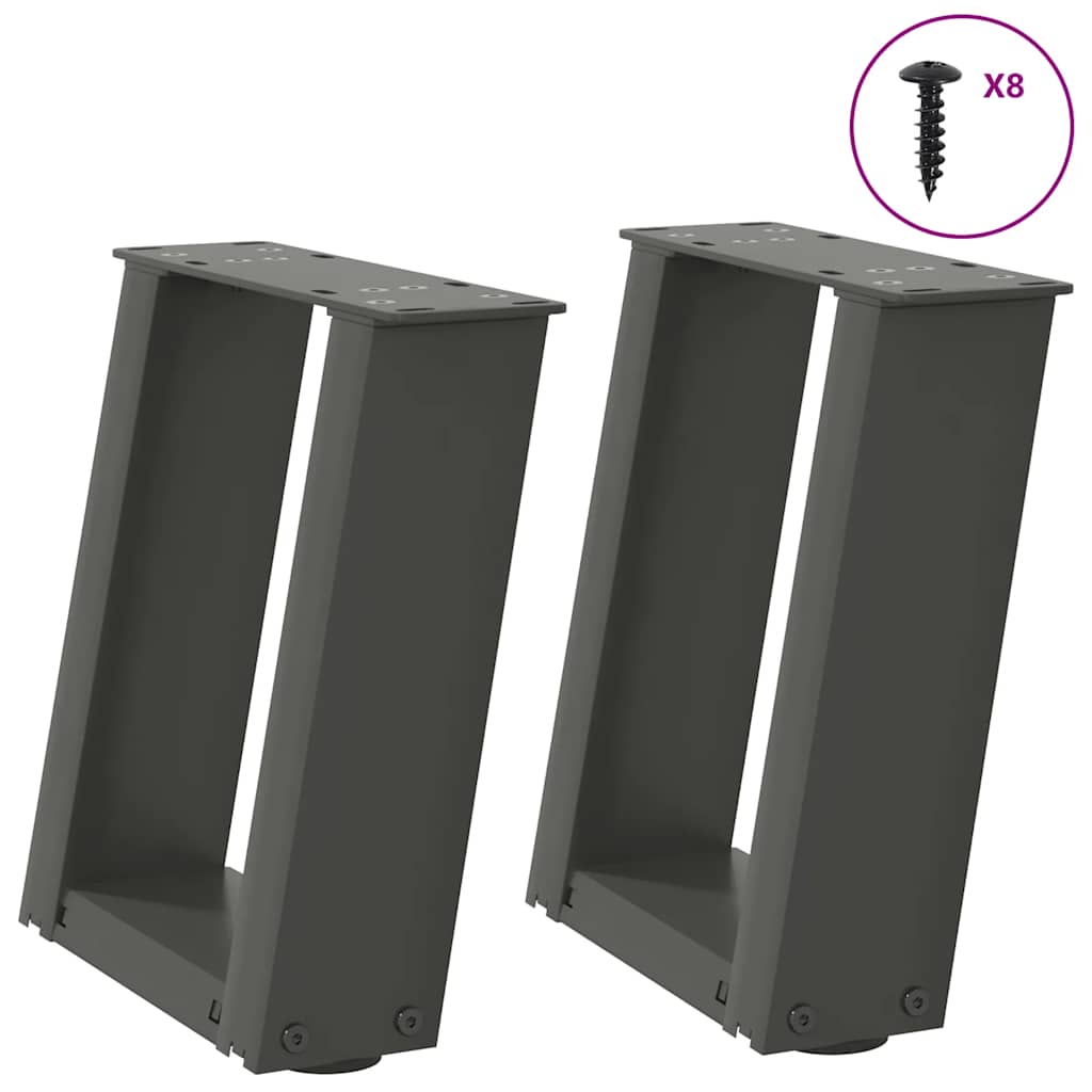 Salontafelpoten 2 st U-vormig 30x(30-31) cm staal antraciet is nu te koop bij PeponiXL, paradijselijk wonen!