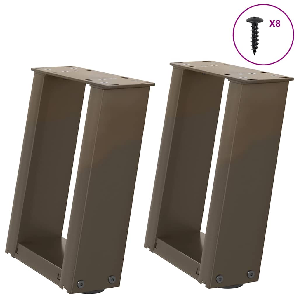 Salontafelpoten 2 st U-vormig 30x(30-31) cm staal naturel is nu te koop bij PeponiXL, paradijselijk wonen!