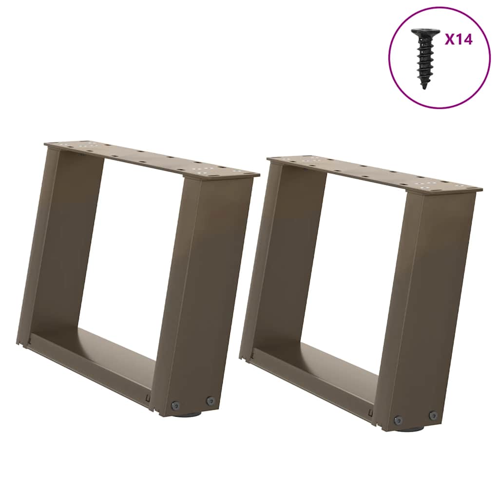 Salontafelpoten 2 st U-vormig 40x(30-31) cm staal naturel is nu te koop bij PeponiXL, paradijselijk wonen!