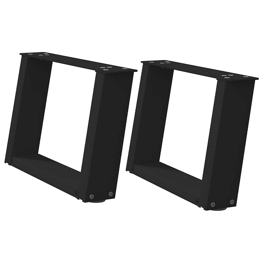 Salontafelpoten 2 st U-vormig 50x(30-31) cm staal zwart is nu te koop bij PeponiXL, paradijselijk wonen!