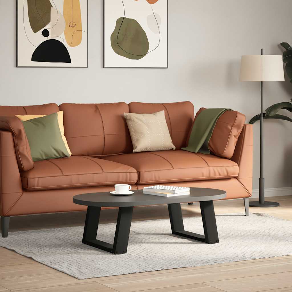 Salontafelpoten 2 st U-vormig 50x(30-31) cm staal zwart is nu te koop bij PeponiXL, paradijselijk wonen!