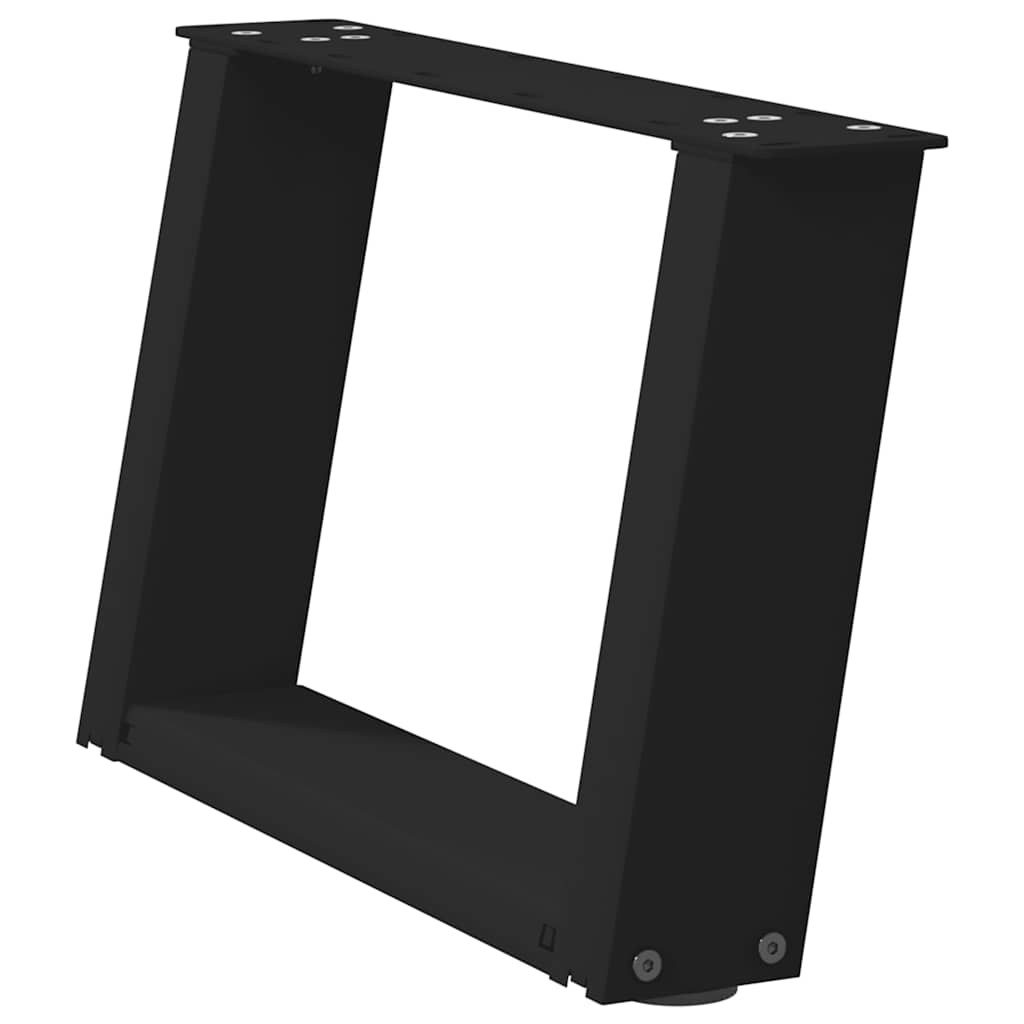 Salontafelpoten 2 st U-vormig 50x(30-31) cm staal zwart is nu te koop bij PeponiXL, paradijselijk wonen!
