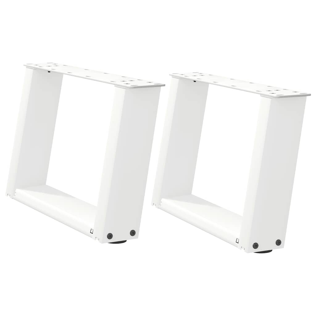 Salontafelpoten 2 st U-vormig 50x(30-31) cm staal wit is nu te koop bij PeponiXL, paradijselijk wonen!