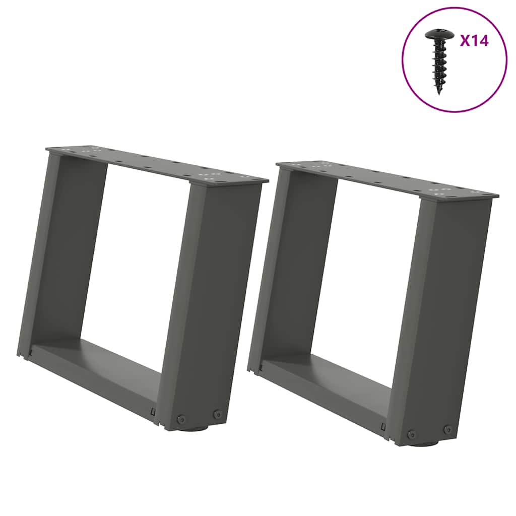 Salontafelpoten 2 st U-vormig 50x(30-31) cm staal antraciet is nu te koop bij PeponiXL, paradijselijk wonen!