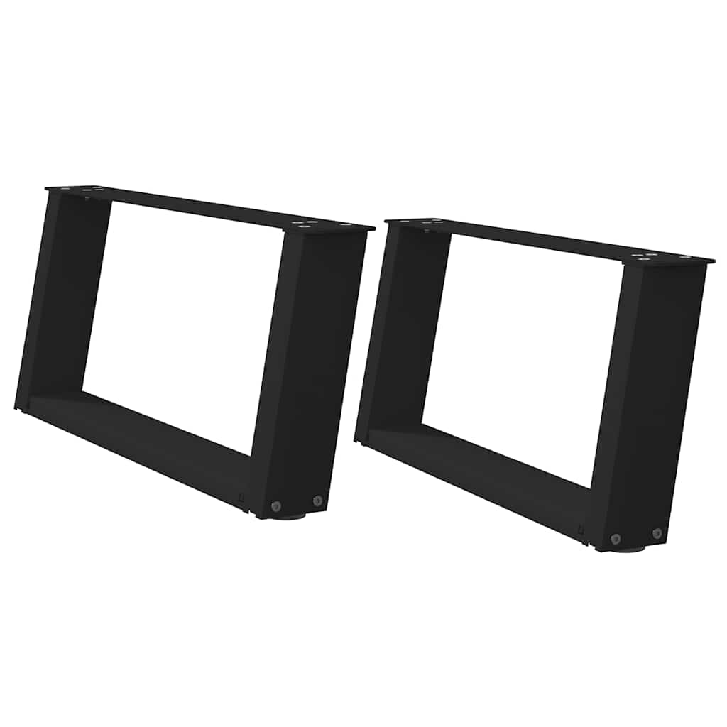 Salontafelpoten 2 st U-vormig 60x(30-31) cm staal zwart is nu te koop bij PeponiXL, paradijselijk wonen!