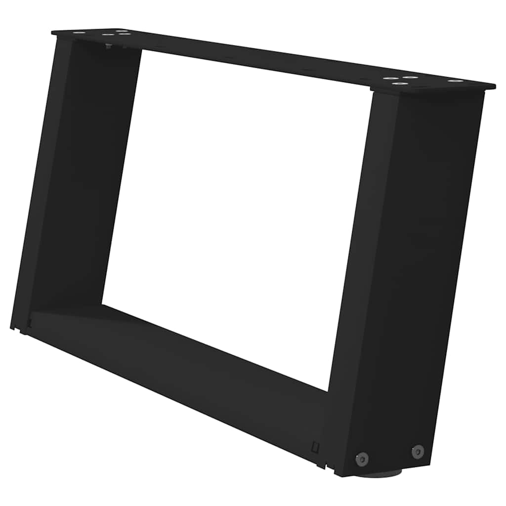 Salontafelpoten 2 st U-vormig 60x(30-31) cm staal zwart is nu te koop bij PeponiXL, paradijselijk wonen!