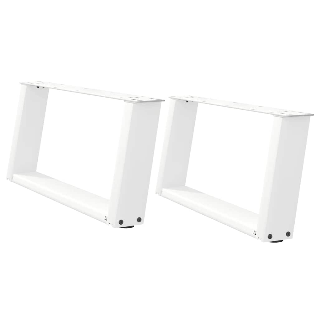 Salontafelpoten 2 st U-vormig 60x(30-31) cm staal wit is nu te koop bij PeponiXL, paradijselijk wonen!