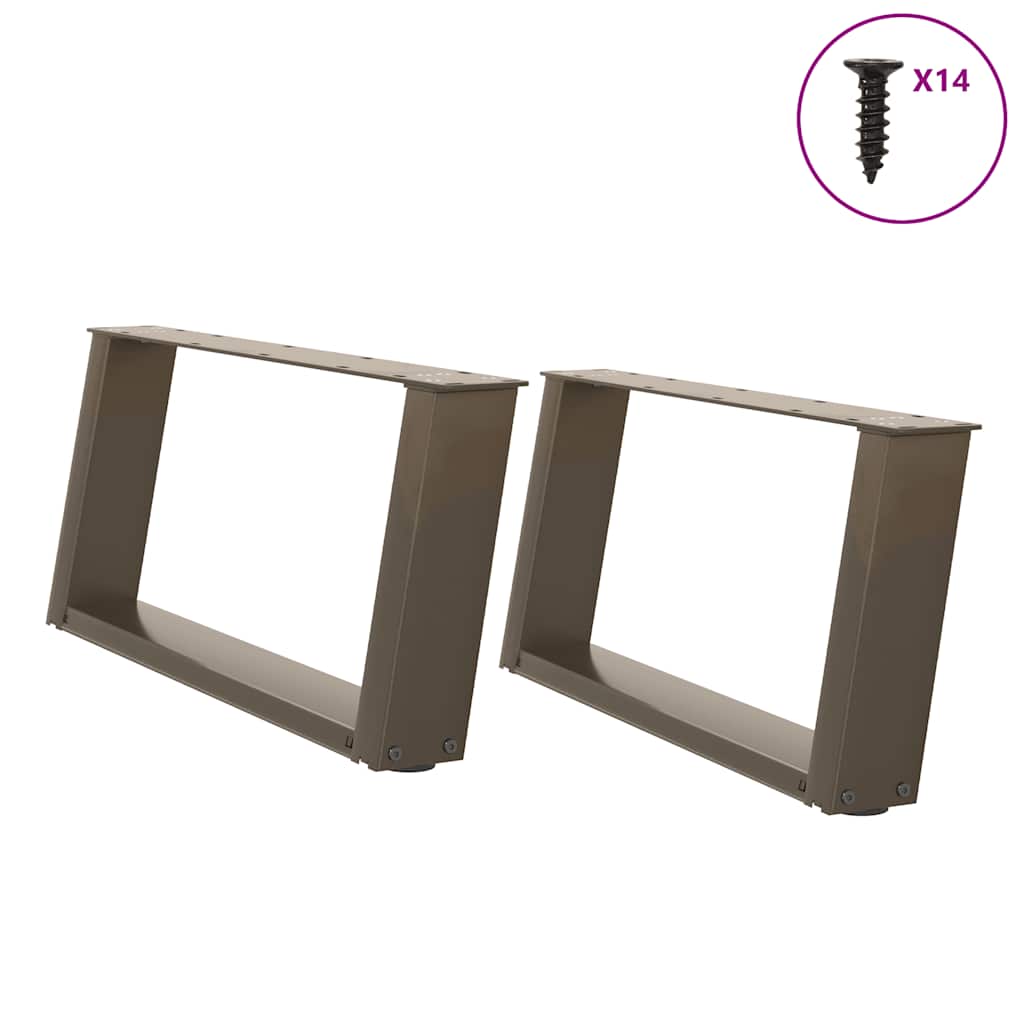 Salontafelpoten 2 st U-vormig 60x(30-31) cm staal naturel is nu te koop bij PeponiXL, paradijselijk wonen!