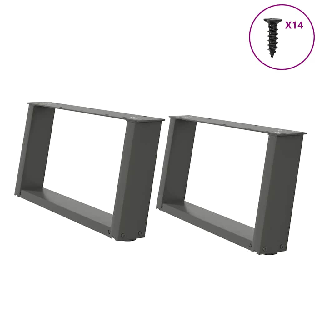 Salontafelpoten 2 st U-vormig 70x(30-31) cm staal antraciet is nu te koop bij PeponiXL, paradijselijk wonen!