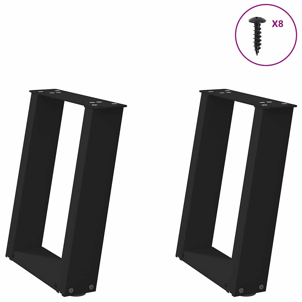 Salontafelpoten 2 st U-vormig 28x(42-43) cm staal zwart is nu te koop bij PeponiXL, paradijselijk wonen!