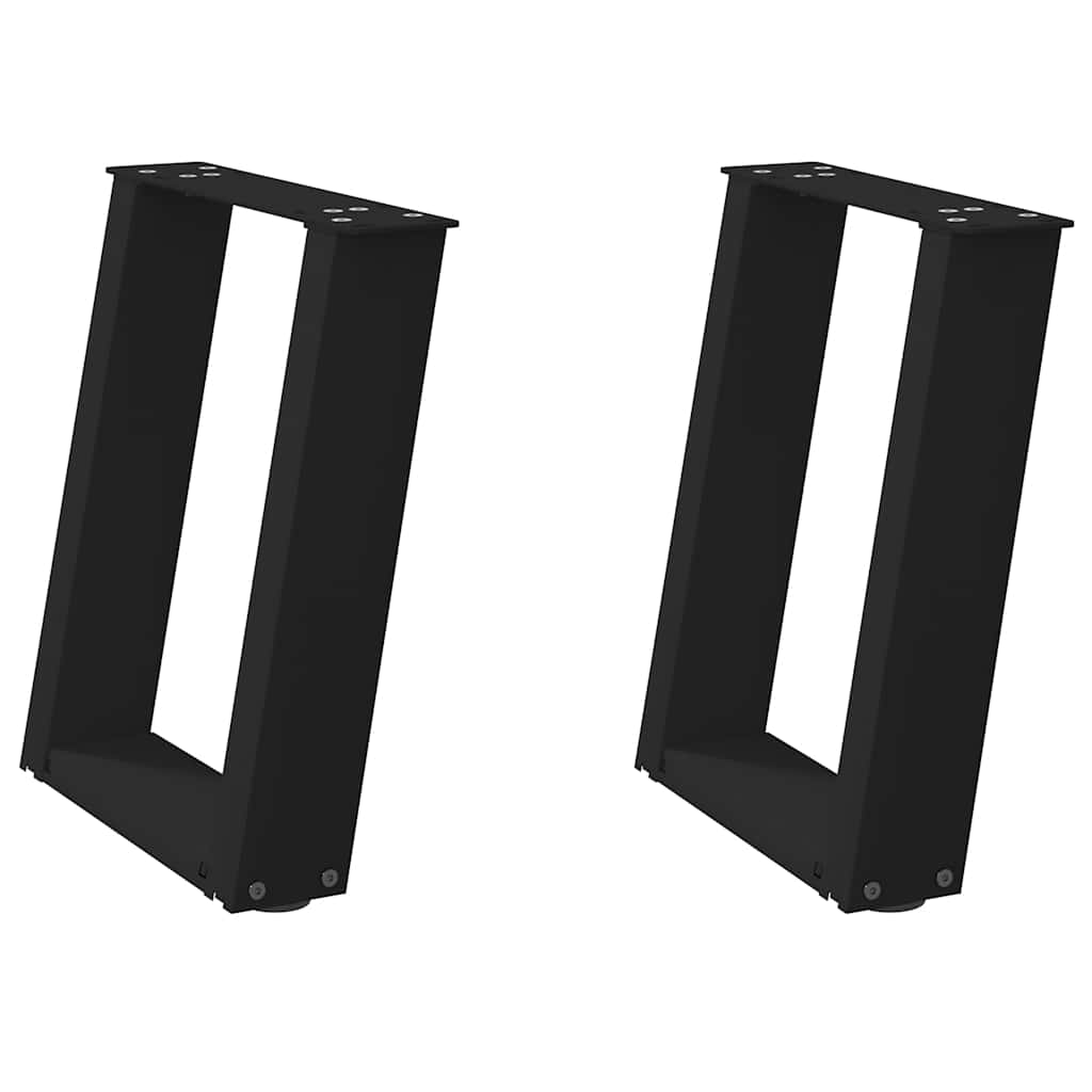 Salontafelpoten 2 st U-vormig 28x(42-43) cm staal zwart is nu te koop bij PeponiXL, paradijselijk wonen!