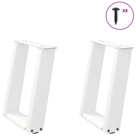 Salontafelpoten 2 st U-vormig 28x(42-43) cm staal wit is nu te koop bij PeponiXL, paradijselijk wonen!