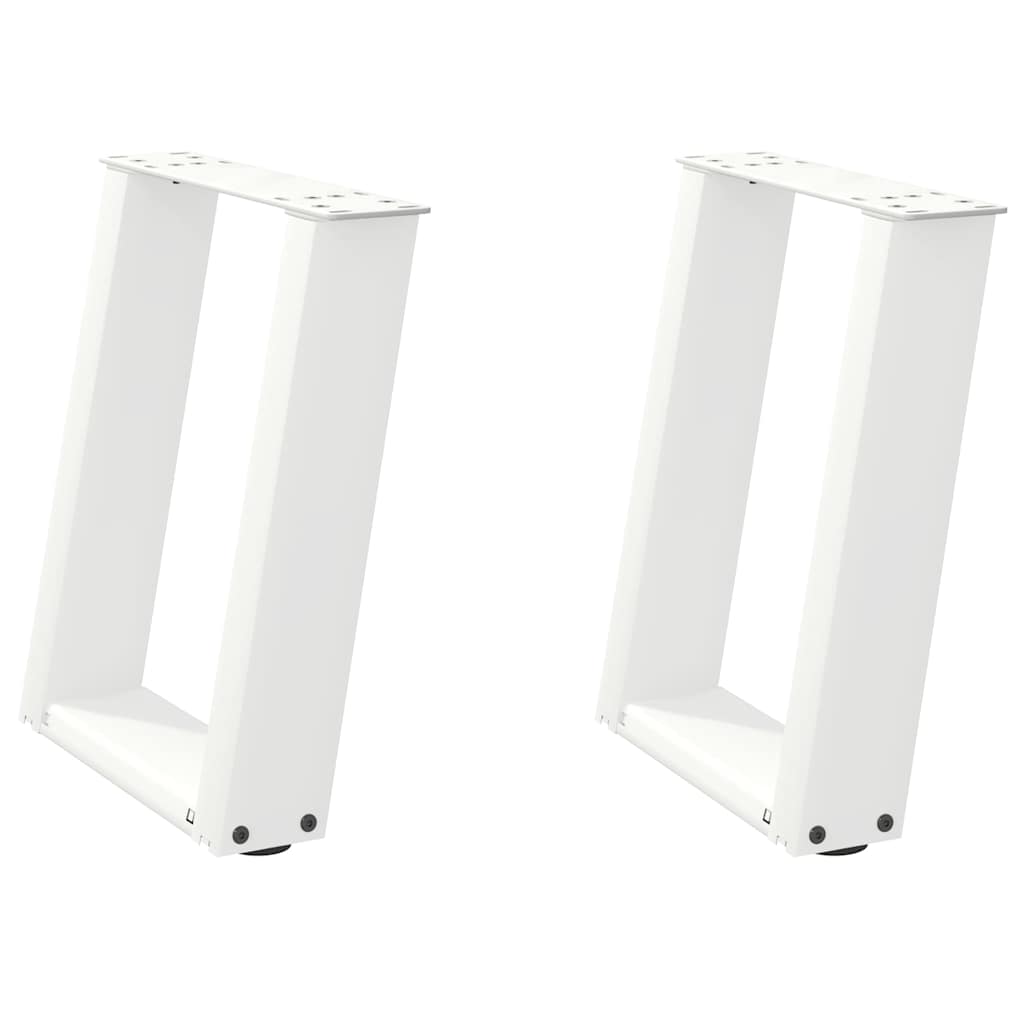 Salontafelpoten 2 st U-vormig 28x(42-43) cm staal wit is nu te koop bij PeponiXL, paradijselijk wonen!