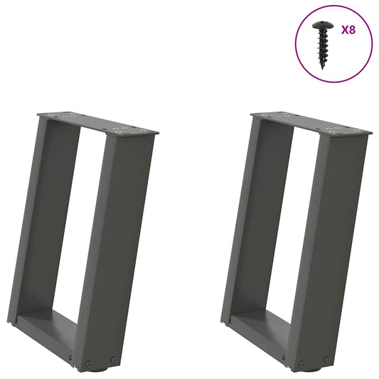 Salontafelpoten 2 st U-vormig 28x(42-43) cm staal antraciet is nu te koop bij PeponiXL, paradijselijk wonen!