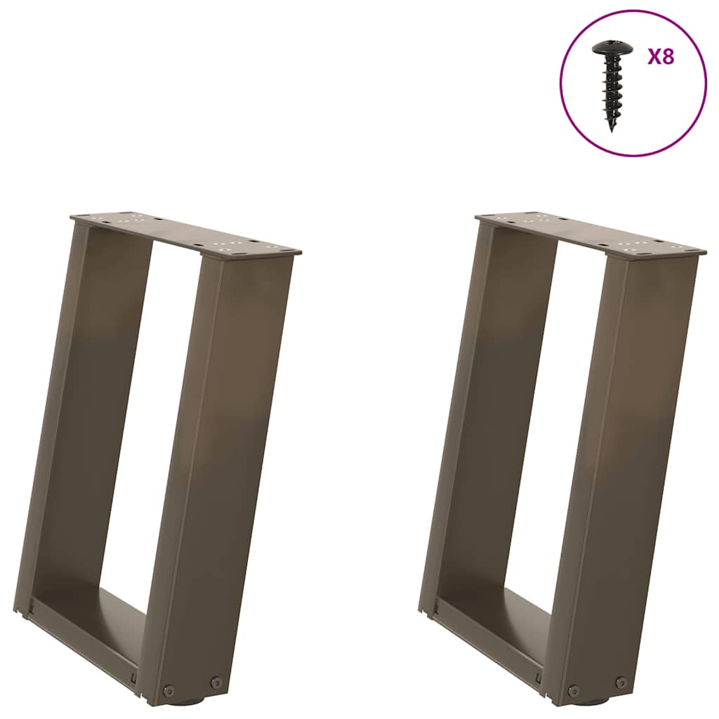Salontafelpoten 2 st U-vormig 28x(42-43) cm staal naturel is nu te koop bij PeponiXL, paradijselijk wonen!