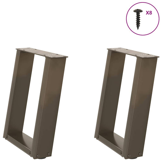 Salontafelpoten 2 st U-vormig 28x(42-43) cm staal naturel is nu te koop bij PeponiXL, paradijselijk wonen!