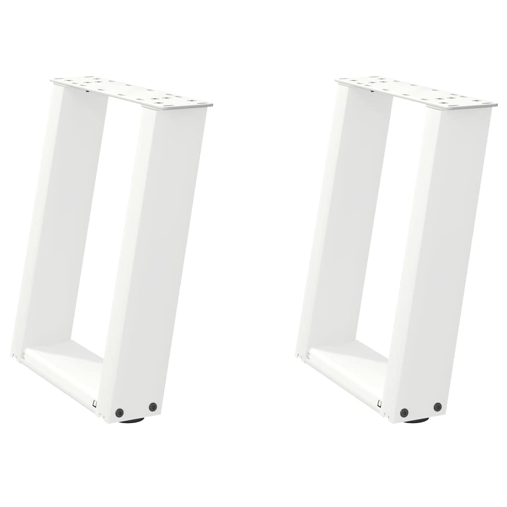 Salontafelpoten 2 st U-vormig 38x(42-43) cm staal wit is nu te koop bij PeponiXL, paradijselijk wonen!
