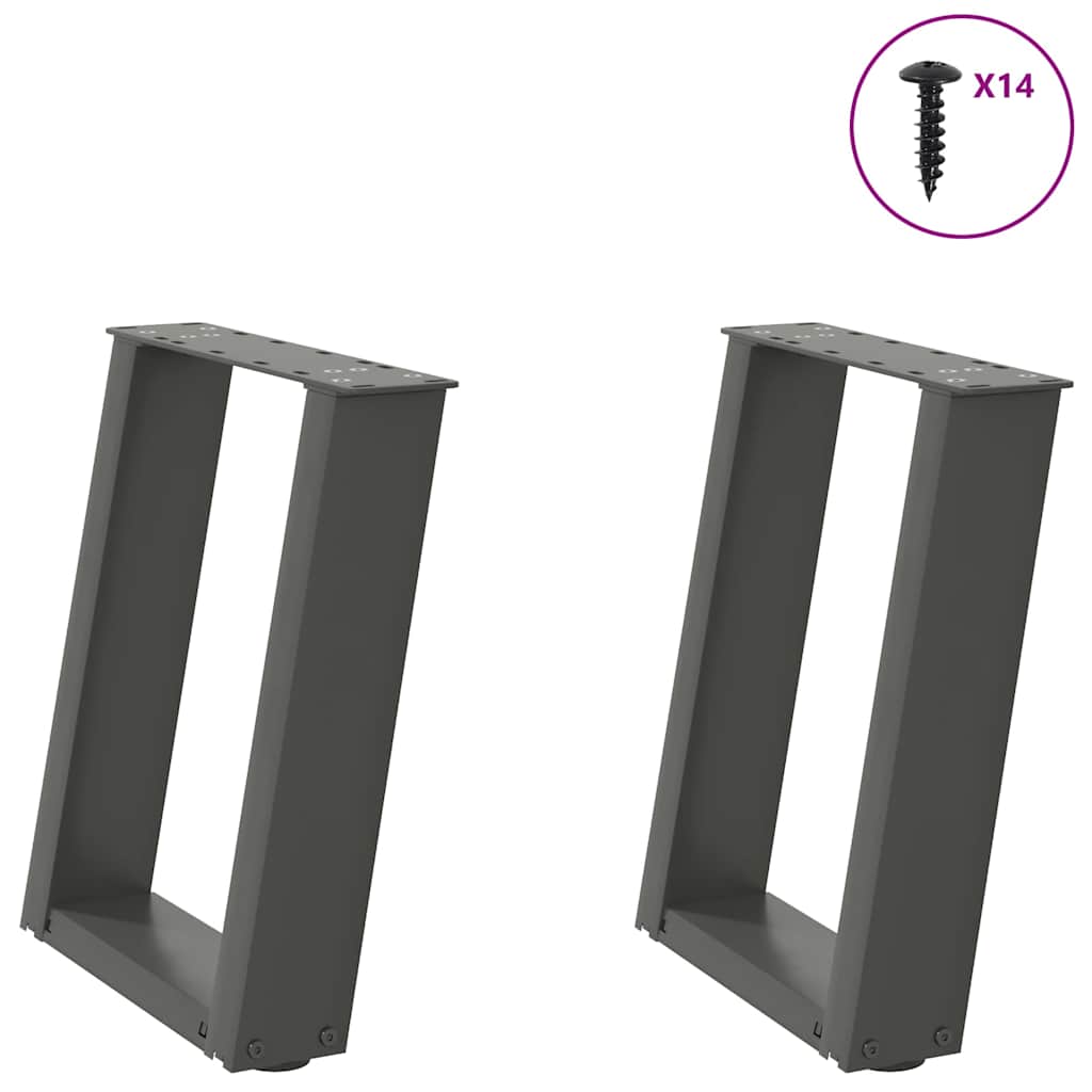 Salontafelpoten 2 st U-vormig 38x(42-43) cm staal antraciet is nu te koop bij PeponiXL, paradijselijk wonen!