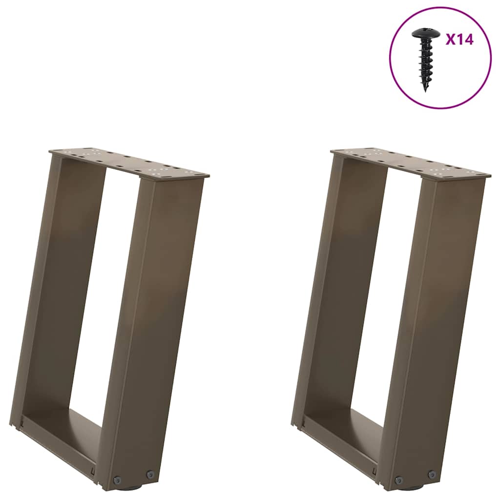 Salontafelpoten 2 st U-vormig 38x(42-43) cm staal naturel is nu te koop bij PeponiXL, paradijselijk wonen!