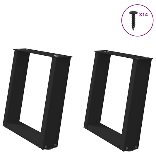 Salontafelpoten 2 st U-vormig 50x(42-43) cm staal zwart is nu te koop bij PeponiXL, paradijselijk wonen!